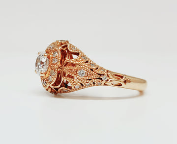 14k Rose Gold Round Lab Grown Diamond Ring DSR-23682